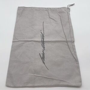 Brian Atwood Drawstring Dust Bag in Grey Cotton with Black Logo